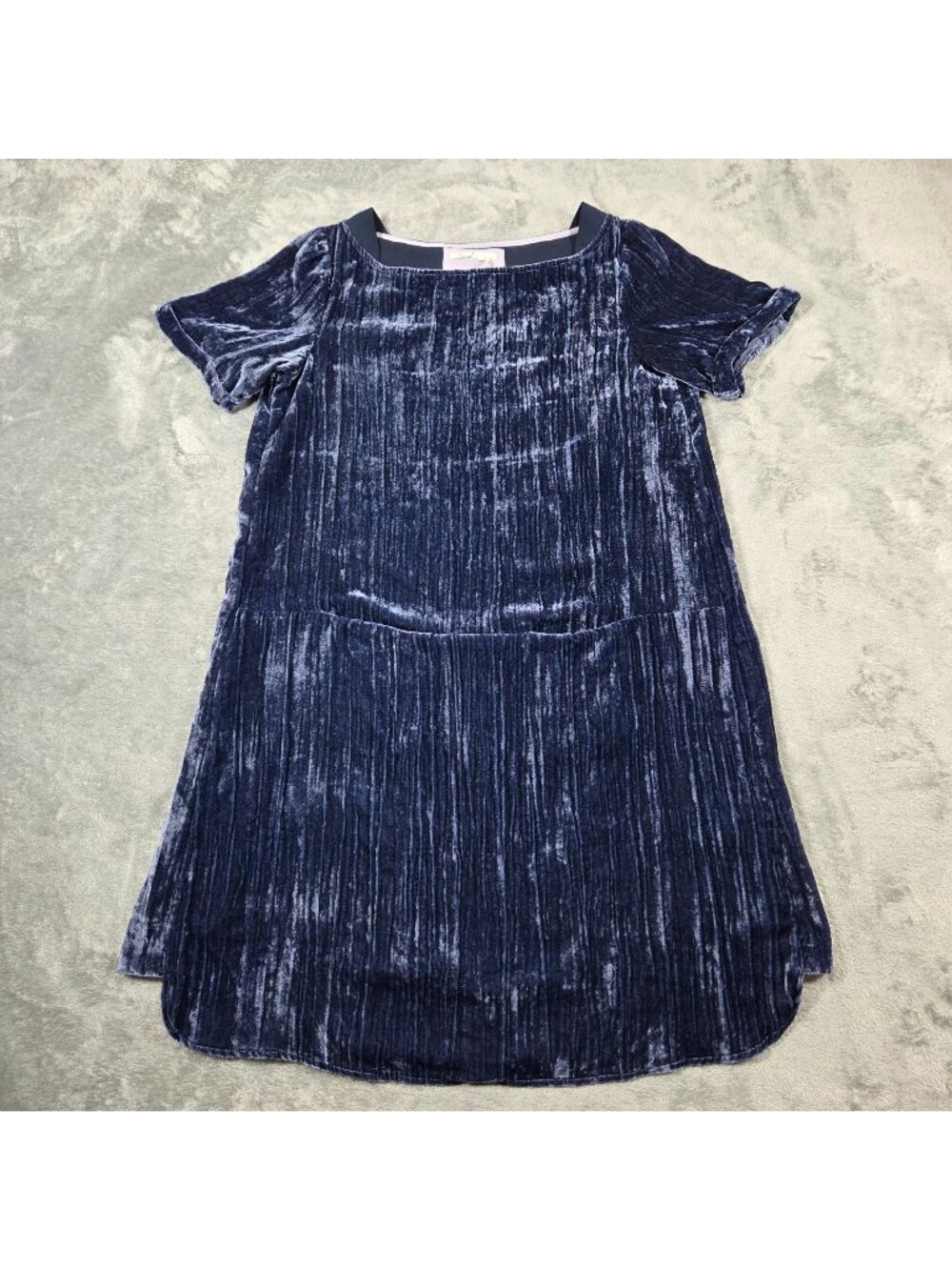 Anthropologie Floreat Dress Womens XS Blue Crinkled Velvet Whimsigoth Fairy Boho